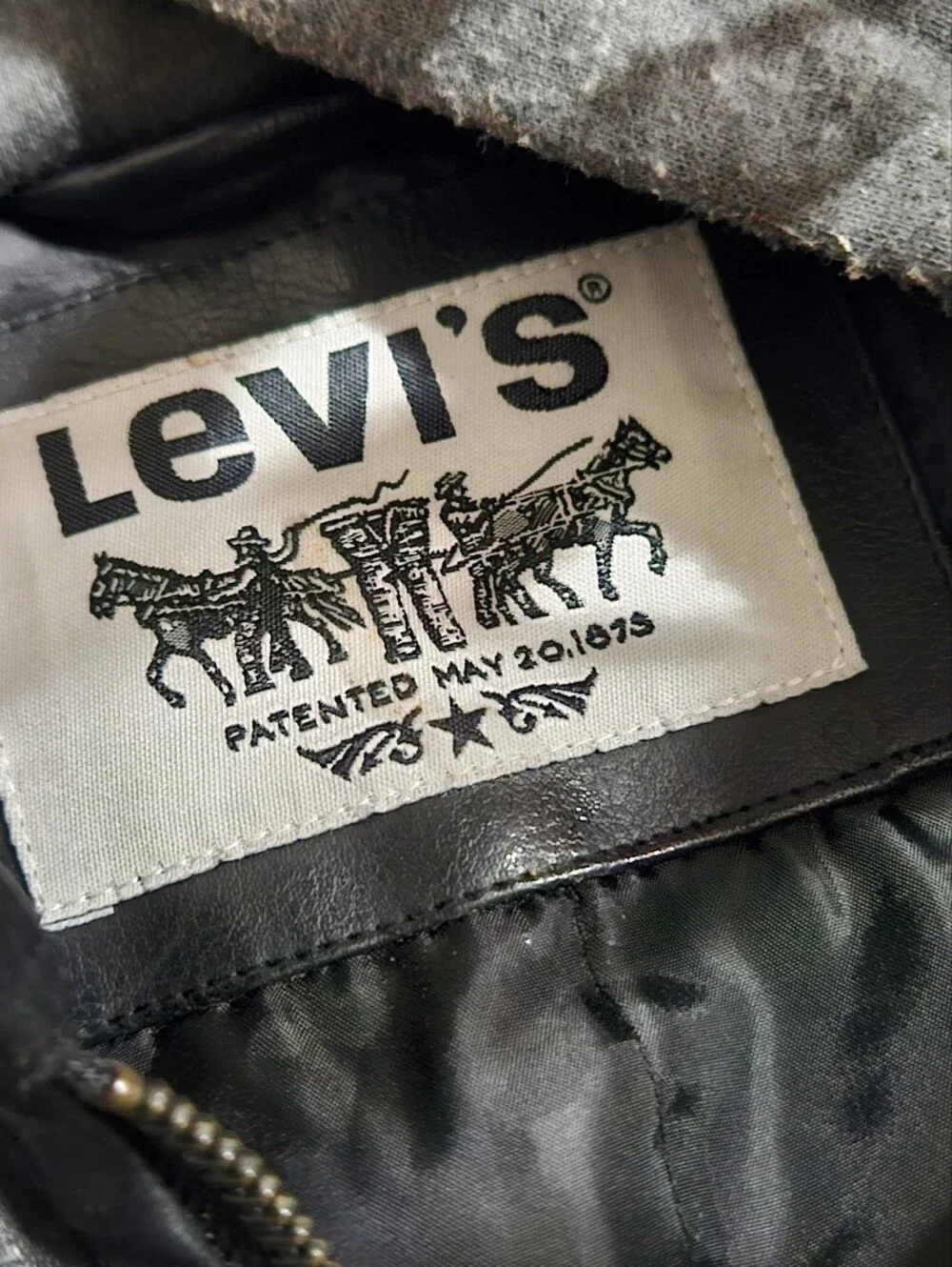 Levis Black Faux Leather Zip Jacket
